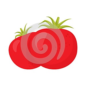 Pair red ripe tomato.