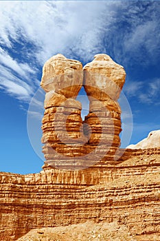 Pair of red rock pinnacles