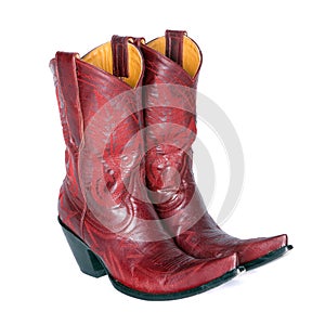 Pair of Red Western Boots
