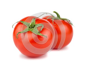 Pair of ripe red tomato