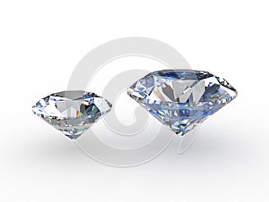 Pair of round sparkling diamonds