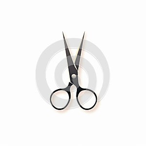 Minimalist Vector Illustration Of Black Flat Small Shears photo