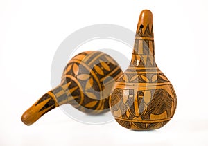 Pair of shakers - a percussion instrument made by African tribal artists.