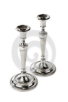 Pair silver candlesticks