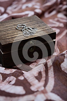 A pair of silver earings