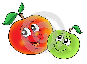 Pair of smiling apples