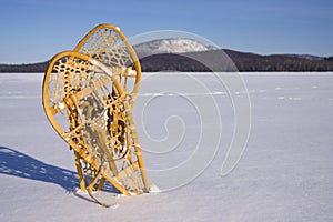 Pair of Snowshoes in the Snow