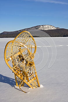 Pair of Snowshoes in the Snow