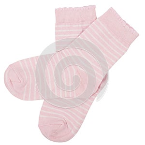 Pair of socks. Isolated on white. Clipping paths included.