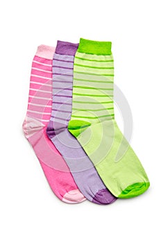 Pair of socks on white