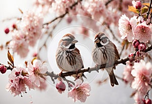 A pair of sparrows