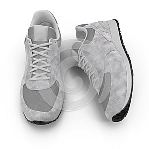 Pair of sport trainers isolated on white. 3D illustration