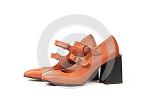 A pair of spring women's high-heeled shoes