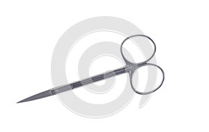 A pair of stainless steel surgical forcep isolated on white background with clipping path