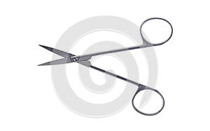 A pair of stainless steel surgical forcep isolated on white background with clipping path