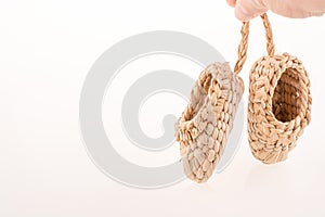 Pair of straw footware