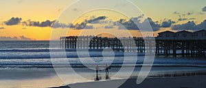 A Pair of Sunset Surfers at Crystal Pier, San Diego, CA