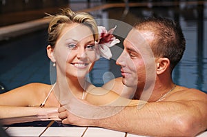 The pair in swimming pool