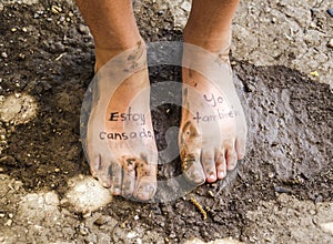 Pair of tired feet photo