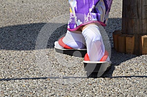 A pair of traditional Japanese shoes.