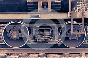 Pair of train wheels.