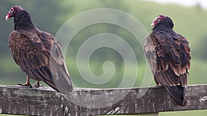 Pair of Turkey Vulture, Cathartes aura