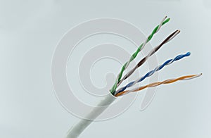 Pair of twisted Ethernet LAN network cable.