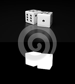 Pair of White Dices with Alpha Channel