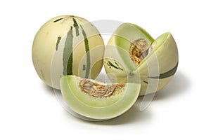 Pair of white honeydew melons