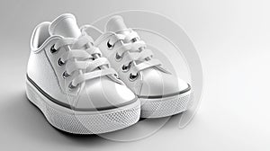 Pair of White Kids Sneakers