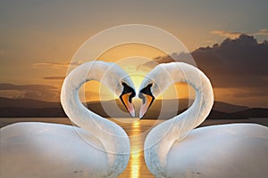 Pair of white swans