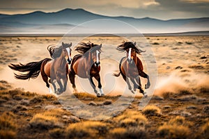 A pair of wild horses