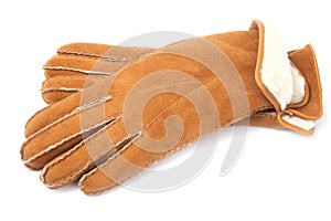 Pair of winter sheepskin gloves