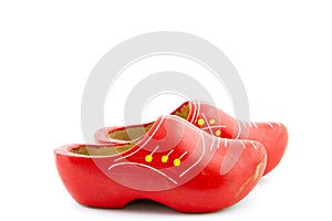 Pair of wooden shoes for kids