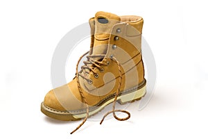 Pair of yellow nubuck shoes