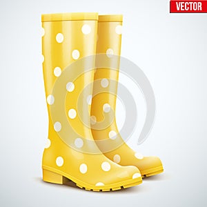 Pair of yellow rain boots
