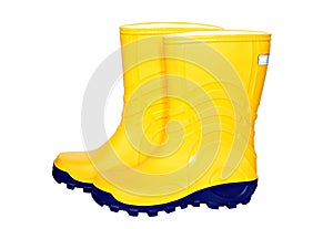 Pair of yellow rubber boots