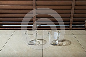 A paire of glassese on the floor photo