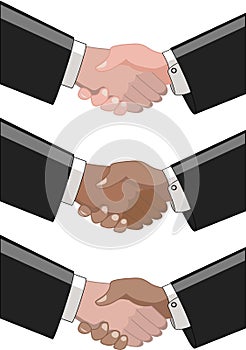 Pairs of Multiracial Businessmen Shaking Hands photo