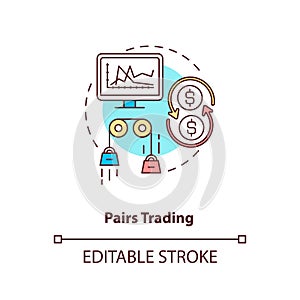 Pairs trading concept icon