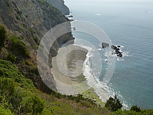 Paisagem da praia da cova da mijona na serra da ArrÃÂ¡bida  distrito de SetÃÂºbal photo