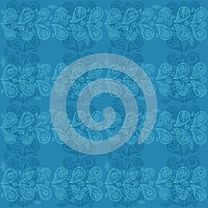 Paisley blue pattern - vector ornament in ethnic style