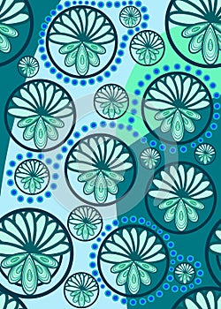 Paisley blue turquoise pattern