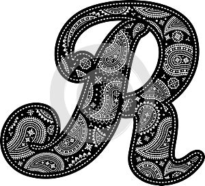 Paisley capital letter r