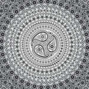 Paisley circle background .Vector Oriental motif