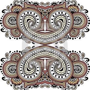 Paisley design, ethnic tribal pattern