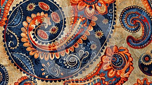 paisley design, paisley patterns are timeless designs for textiles, featuring intricate curved motifs like teardrops photo