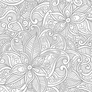 Paisley floral seamless pattern.