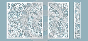 Paisley in the frame. Laser cutting. Craft paper for decoration. Plotter, screen printing