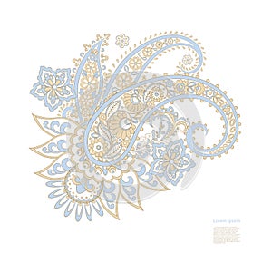 Paisley isolated. Card with paisley isolated for design. Paisley vector pattern